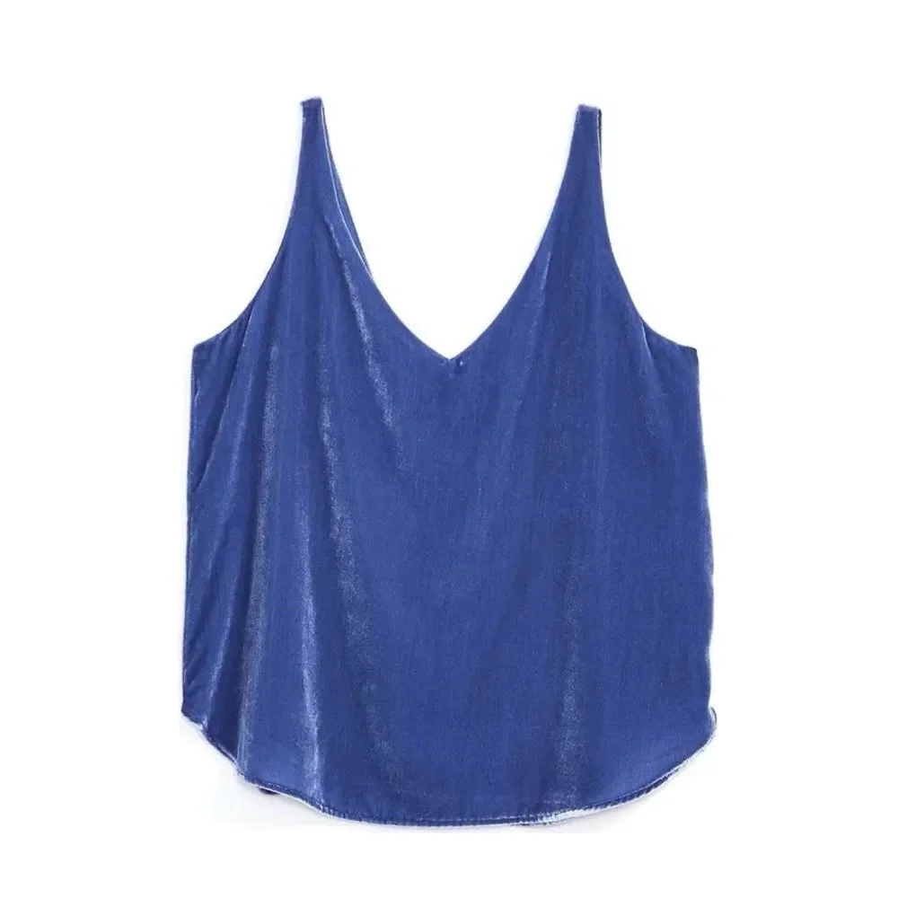 🆕 LOFT Velvet Shell | Cami Tank in Ocean Sapphire